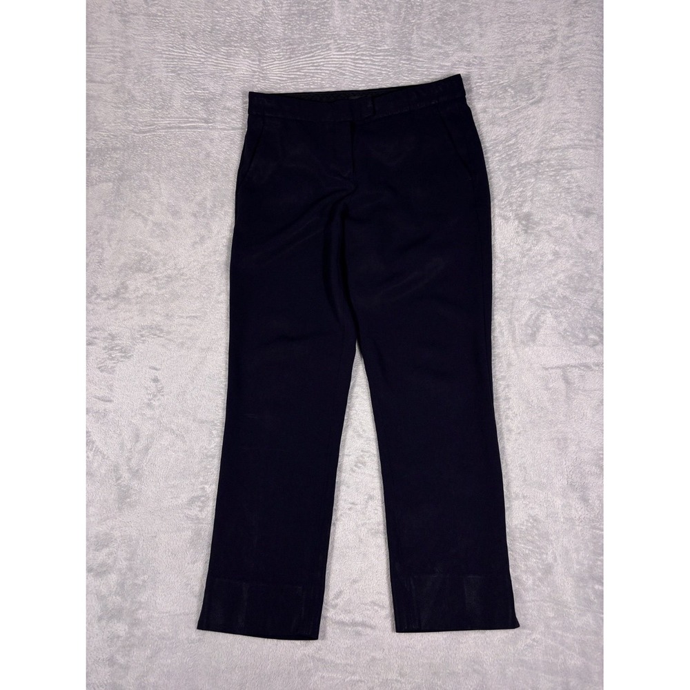Theory Dress Pants Womens 8 Navy Blue Ankle Slit Trousers